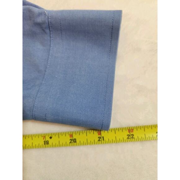 Brooks Brothers Shirt Mens Medium 16 34/35 Blue Long Sleeve Busines Work Preppy - Picture 8 of 11